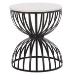 Safavieh Tissaia Round Accent Table, White Marble / Black