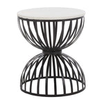 Safavieh Tissaia Round Accent Table, White Marble / Black