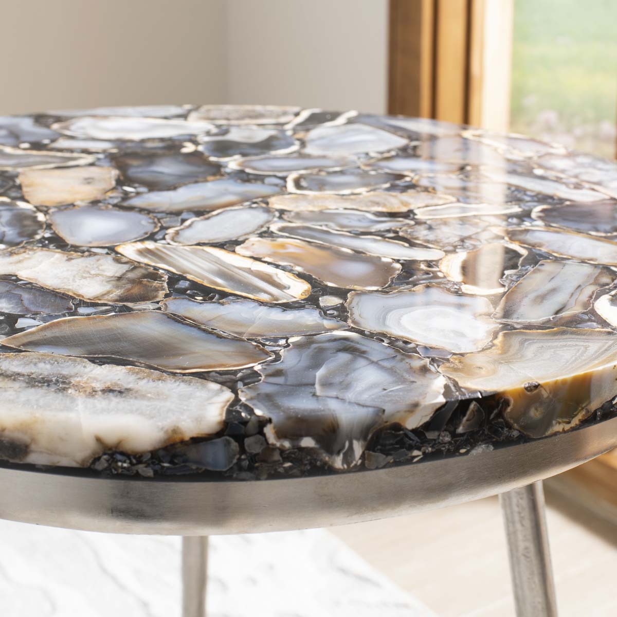 Safavieh Faryn Agate Round Accent Table