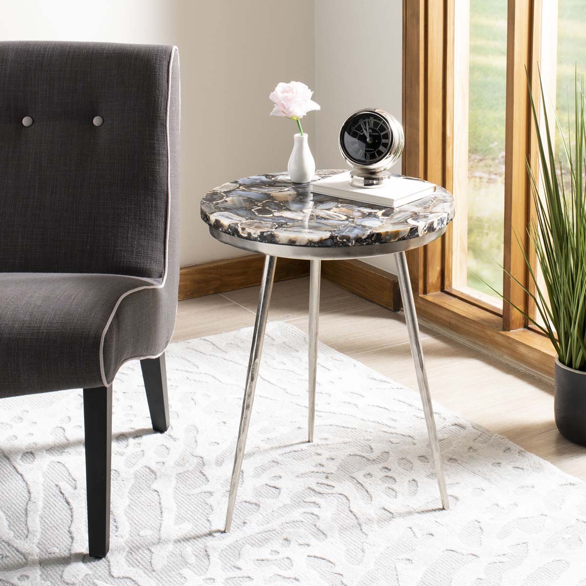 Safavieh Faryn Agate Round Accent Table