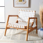 Safavieh Bellona Leather Woven Accent Chair , ACH1004 - White