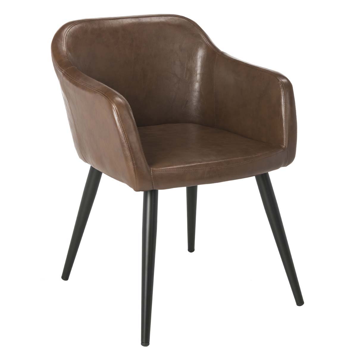 Safavieh Adalena Accent Chair , ACH7500 - Brown Pu/Black Legs