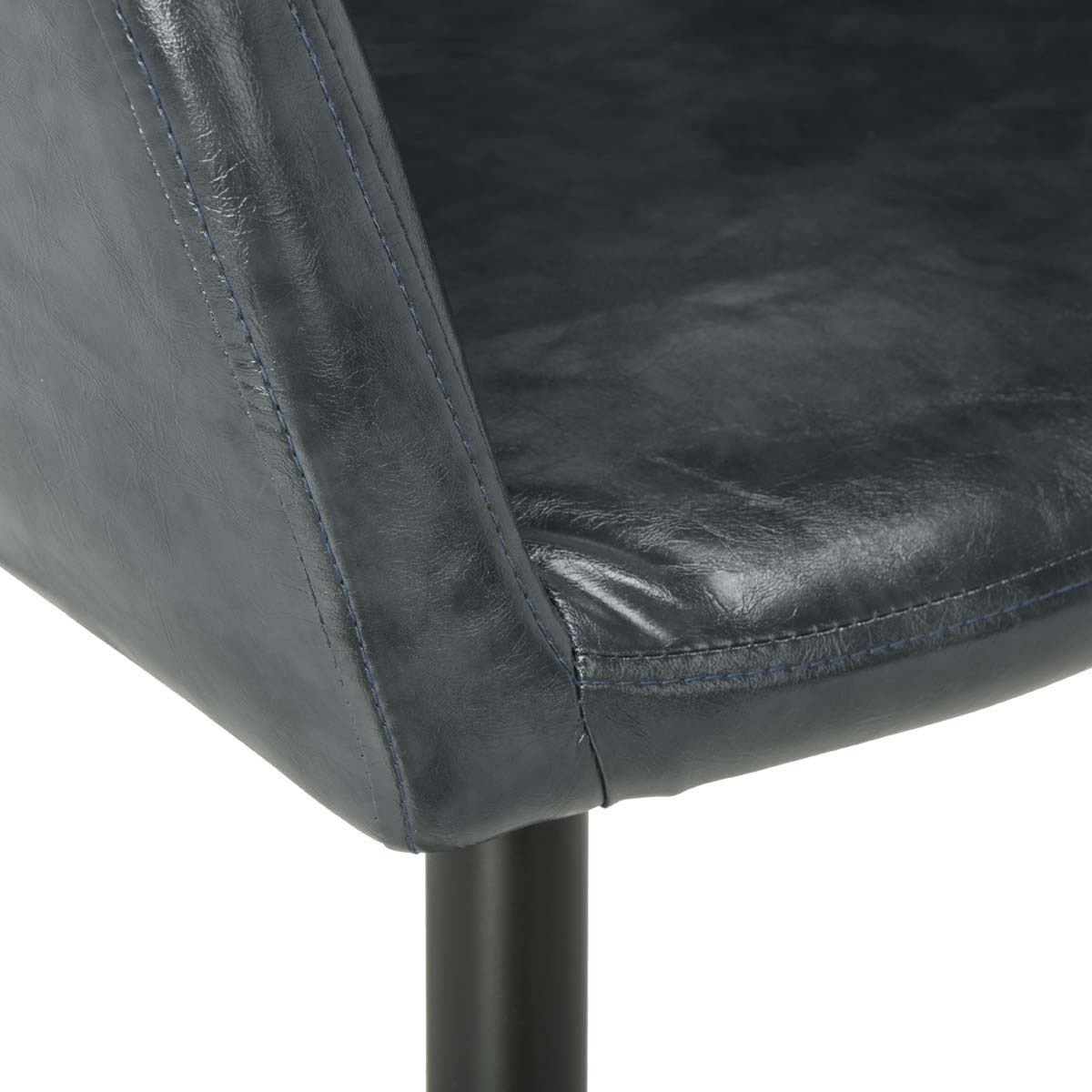 Safavieh Adalena Accent Chair , ACH7500 - Dark Grey Pu/Black Legs