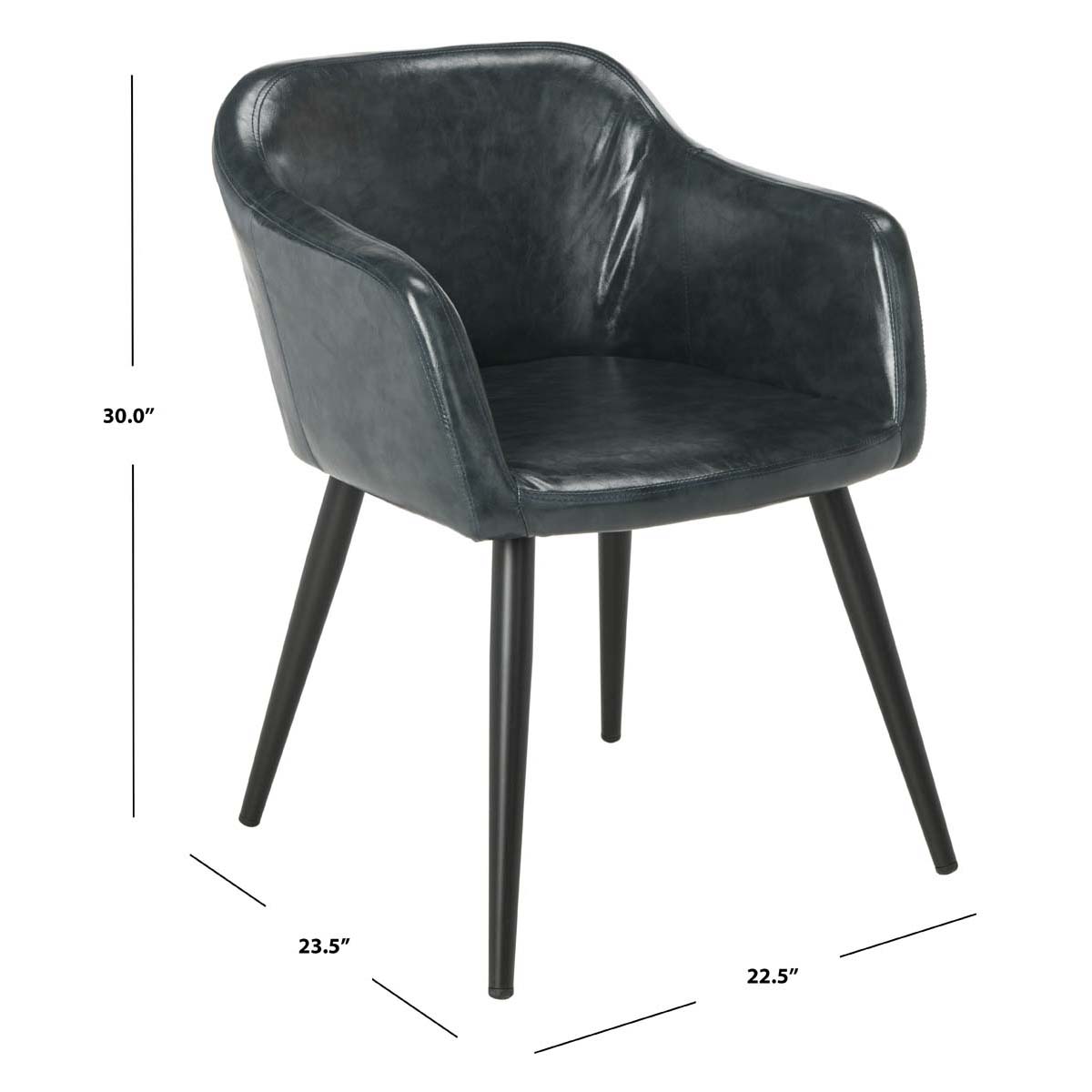 Safavieh Adalena Accent Chair , ACH7500 - Dark Grey Pu/Black Legs