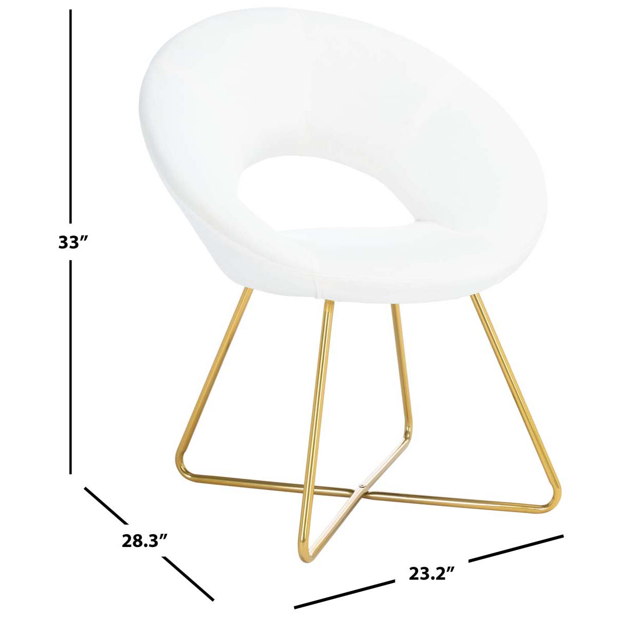 Safavieh Aliena Accent Chair , ACH7501 - Ivory / Gold