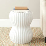 Safavieh White Hour Glass Garden Stool - Default Title