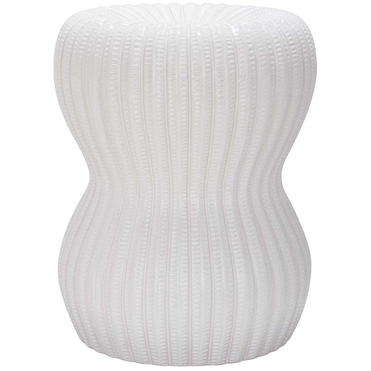 Safavieh White Hour Glass Garden Stool - Default Title