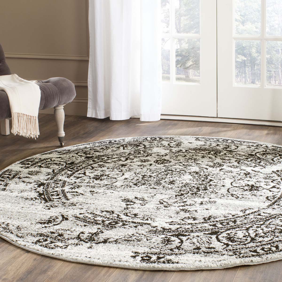 Safavieh Adirondack 101 Rug, Silver, ADR101 - Silver / Black