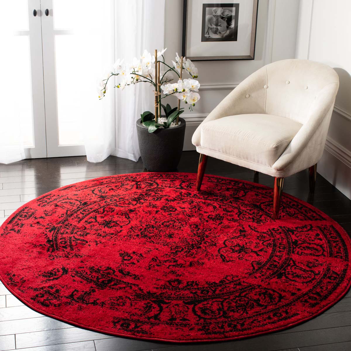 Safavieh Adirondack 101 Rug, Black, ADR101 - Red / Black