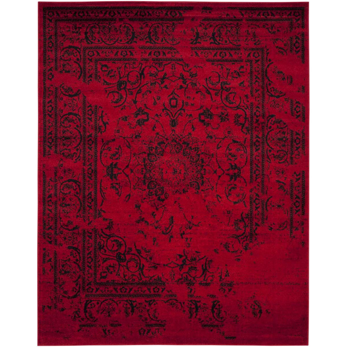 Safavieh Adirondack 101 Rug, Black, ADR101 - Red / Black