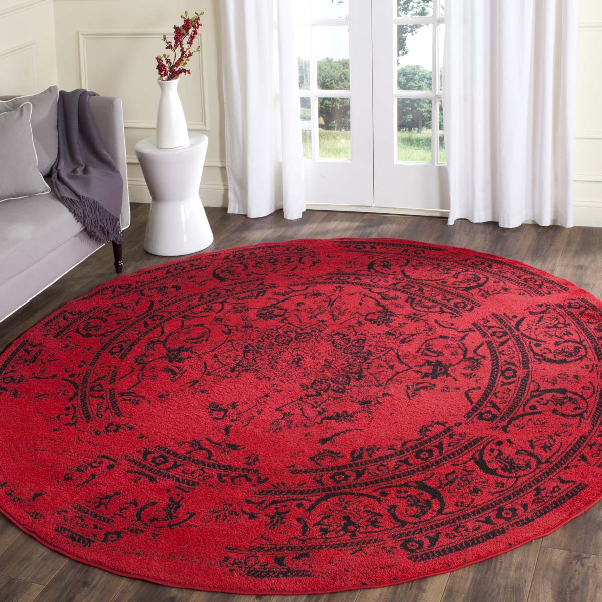 Safavieh Adirondack 101 Rug, Black, ADR101 - Red / Black