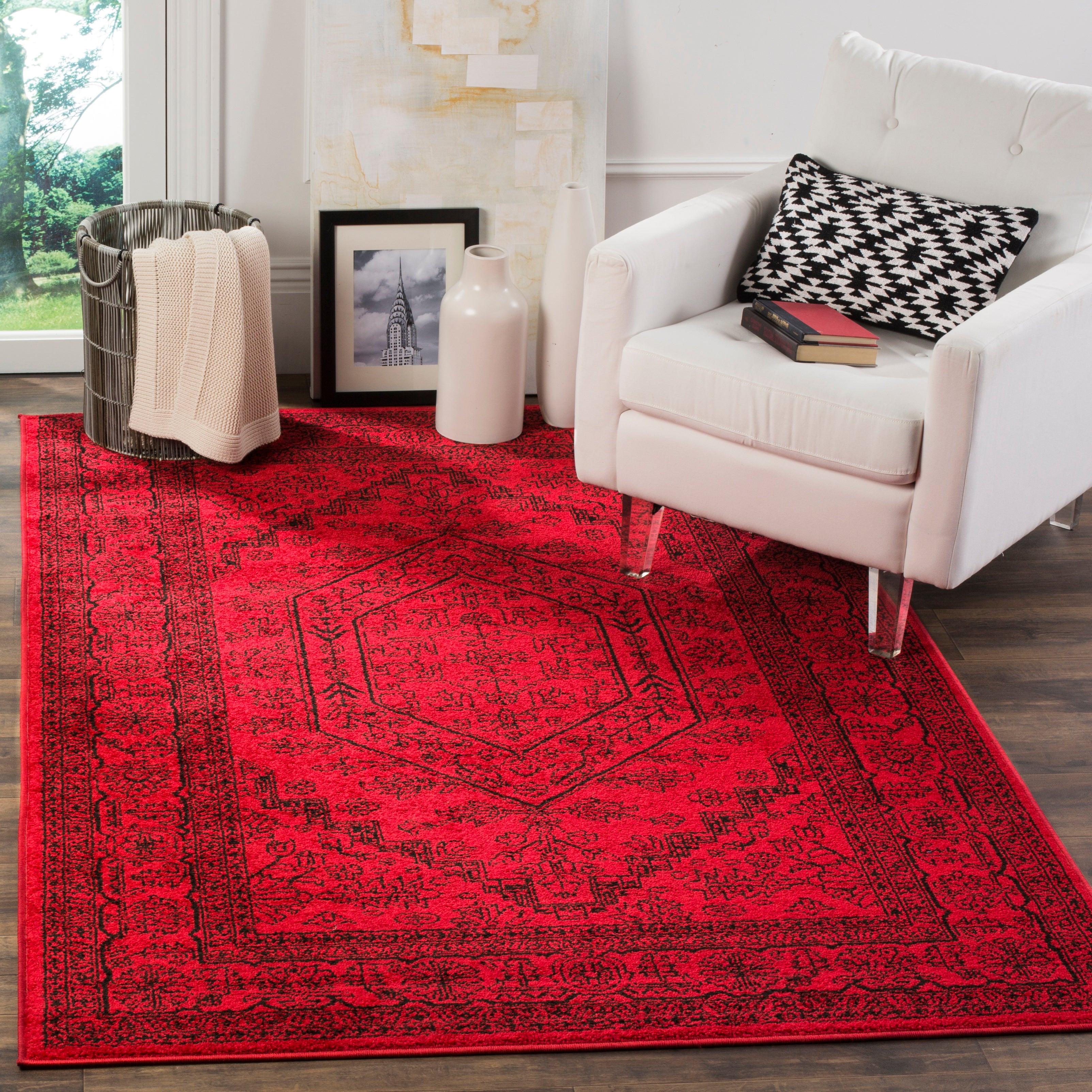 Safavieh Adirondack 108 Rug, Black, ADR108 - Red / Black