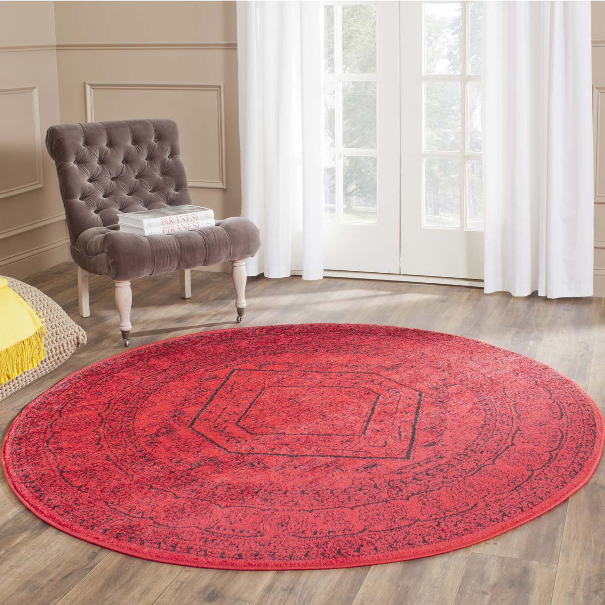 Safavieh Adirondack 108 Rug, Black, ADR108 - Red / Black