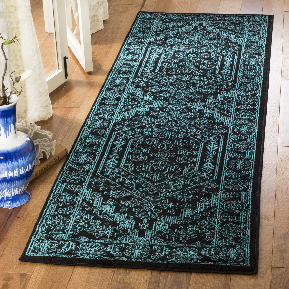 Safavieh Adirondack 108 Rug, Black, ADR108 - Black / Teal