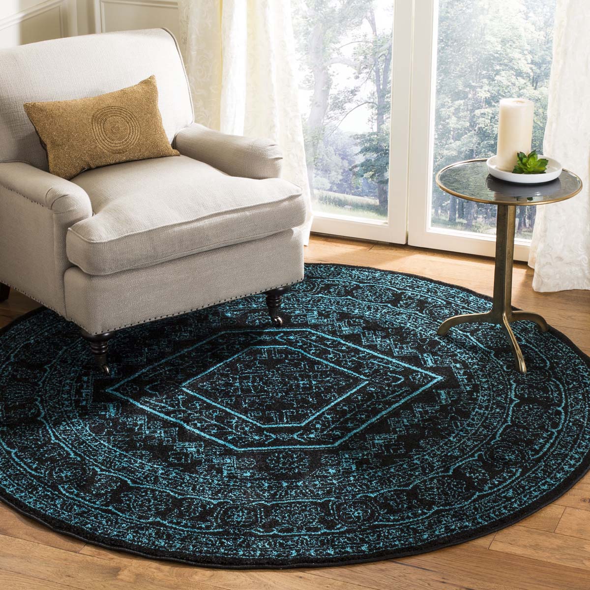 Safavieh Adirondack 108 Rug, Black, ADR108 - Black / Teal