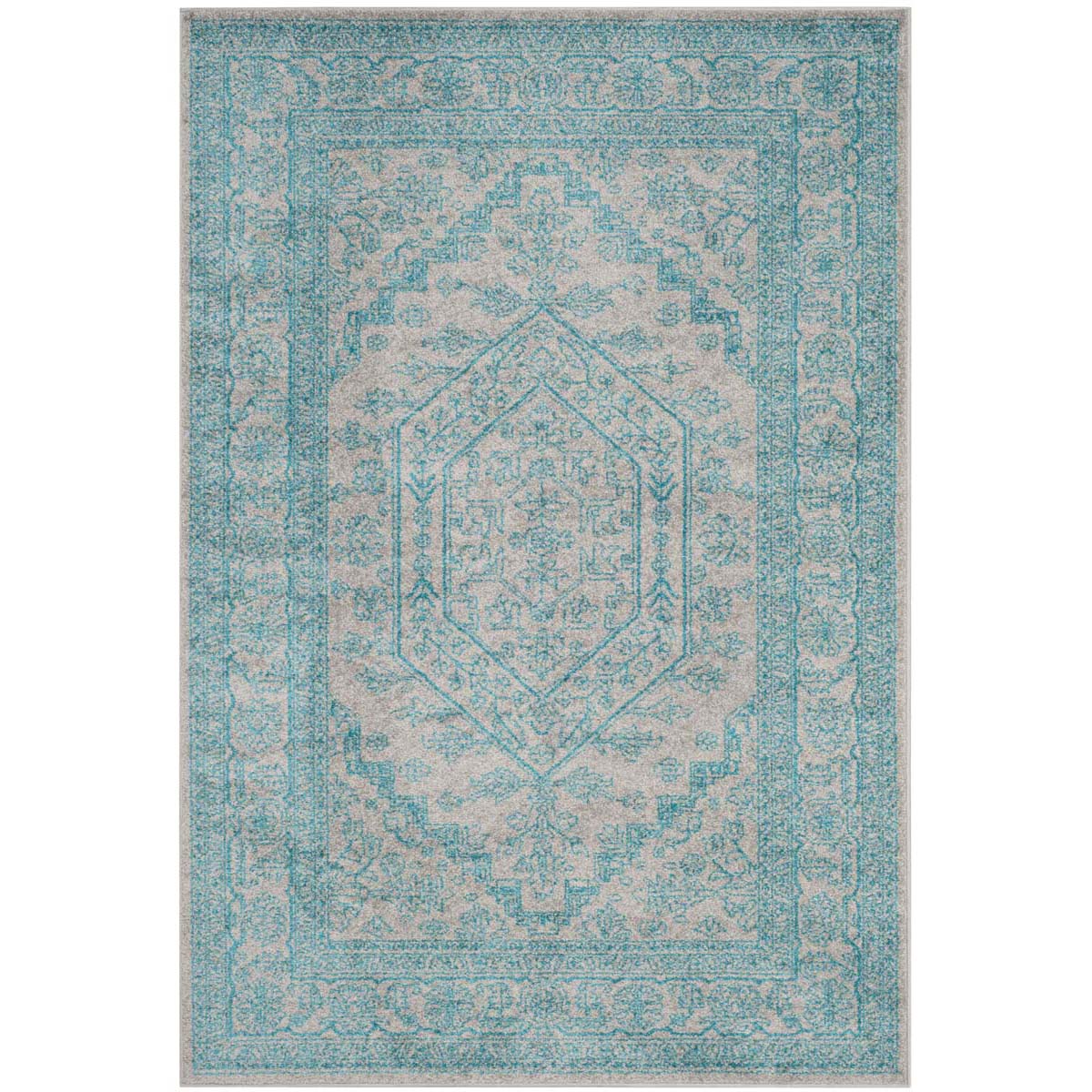 Safavieh Adirondack 108 Rug, Grey, ADR108 - Light Grey / Teal