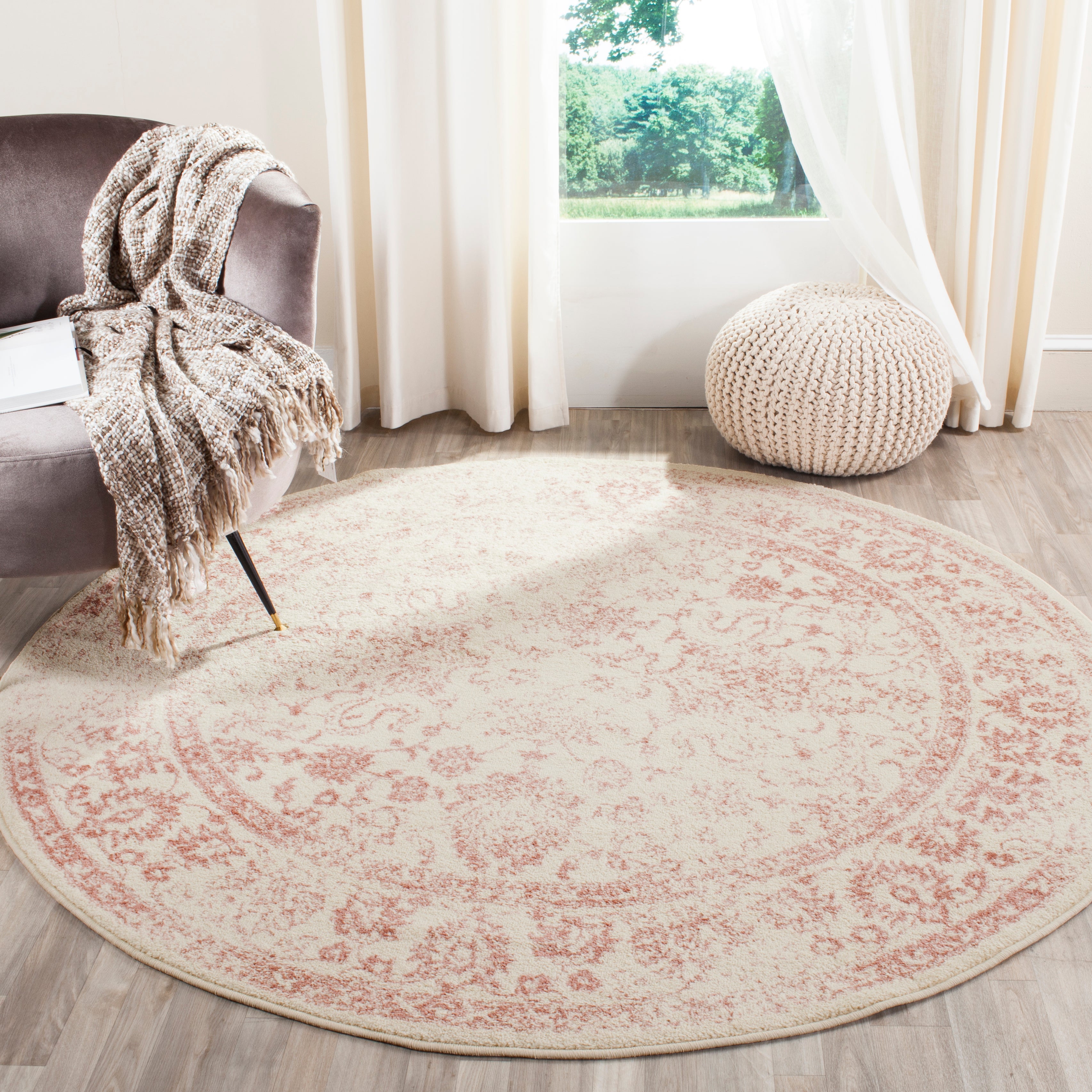 Safavieh Adirondack 109 Rug, White, ADR109 - Ivory / Rose