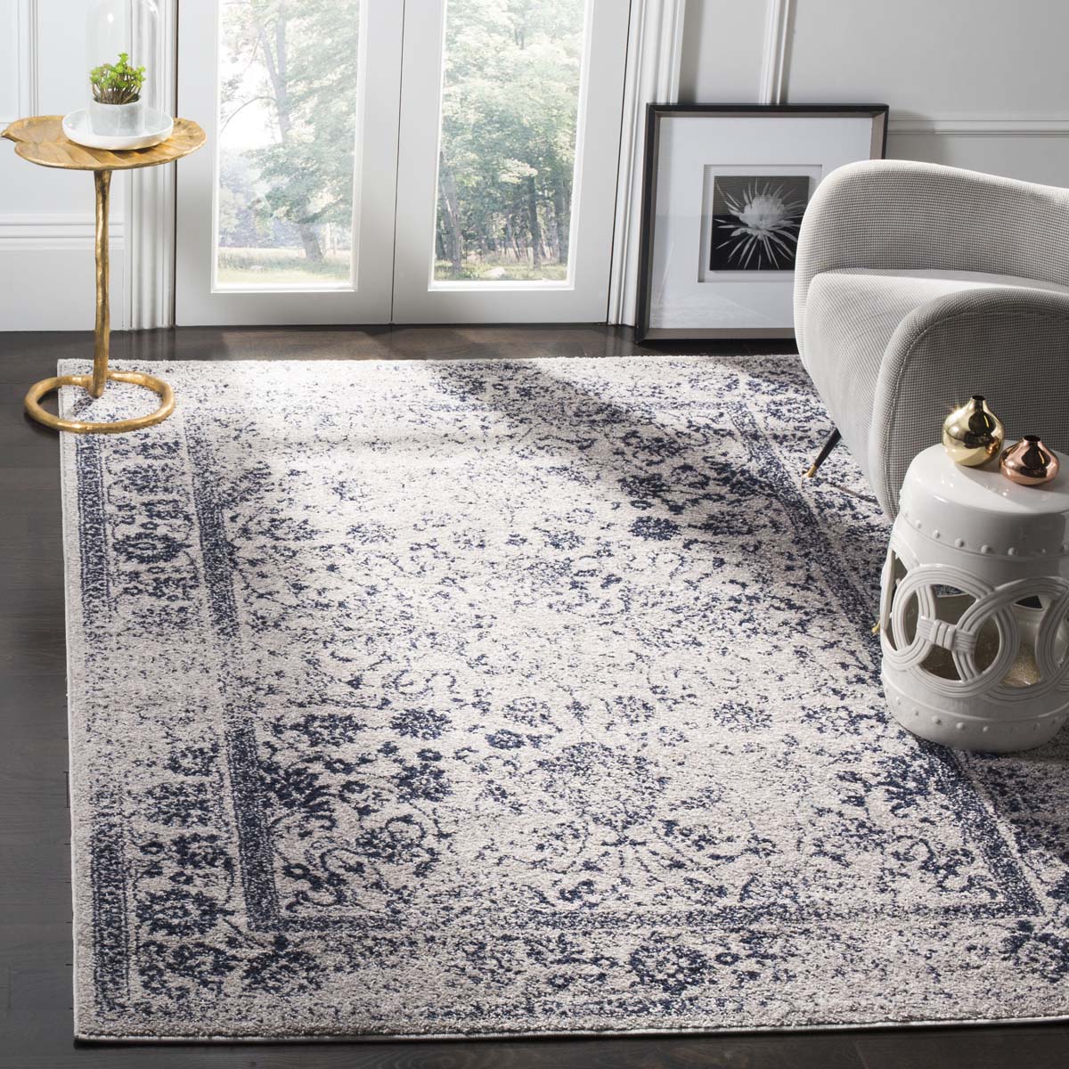 Safavieh Adirondack 109 Rug, Grey, ADR109 - Grey / Navy