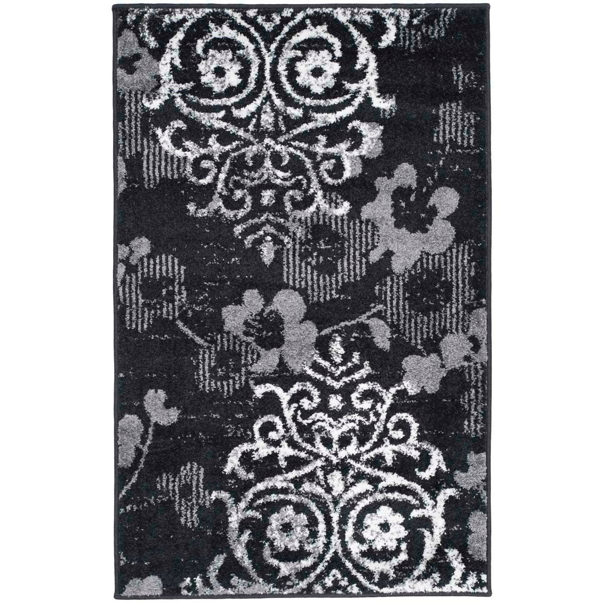 safavieh adirondack 114 black rug, adr114 - Black / Silver