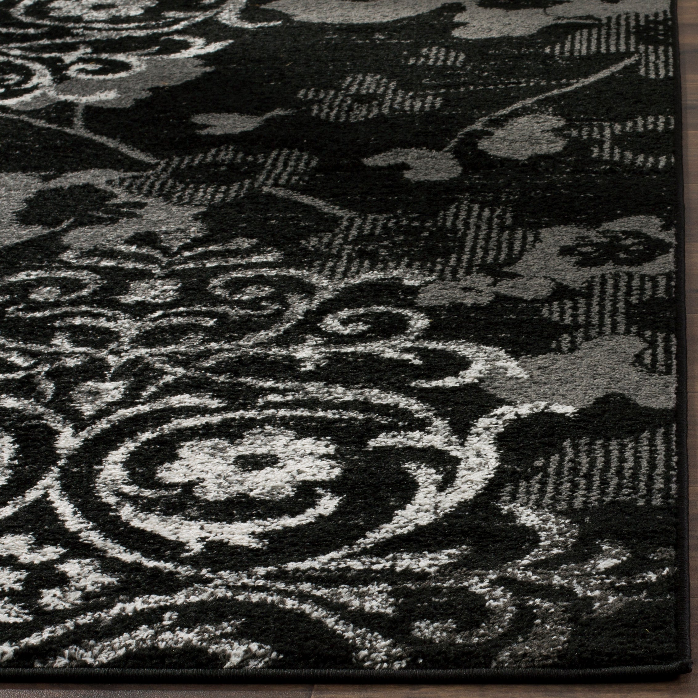 safavieh adirondack 114 black rug, adr114 - Black / Silver