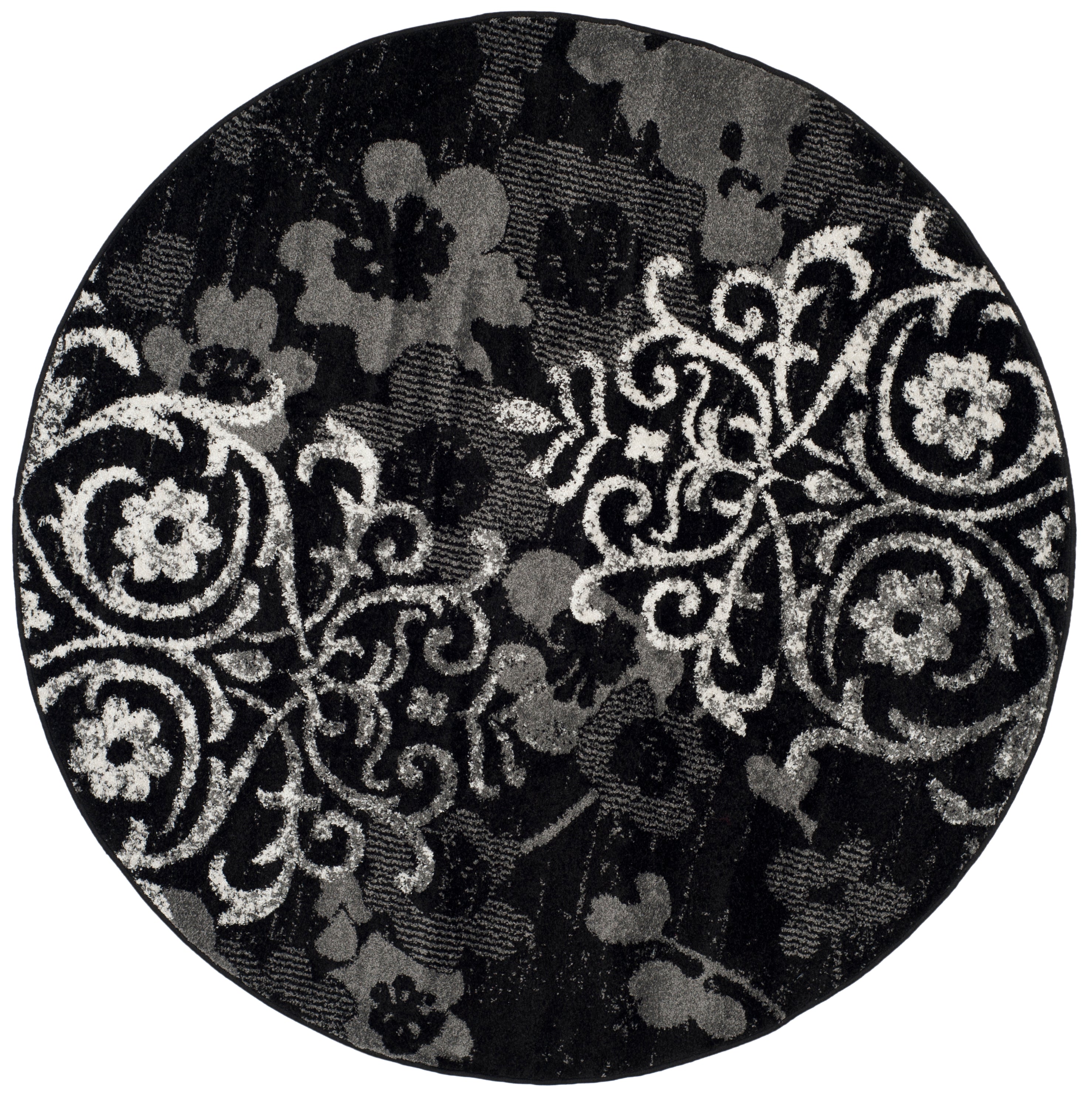 safavieh adirondack 114 black rug, adr114 - Black / Silver