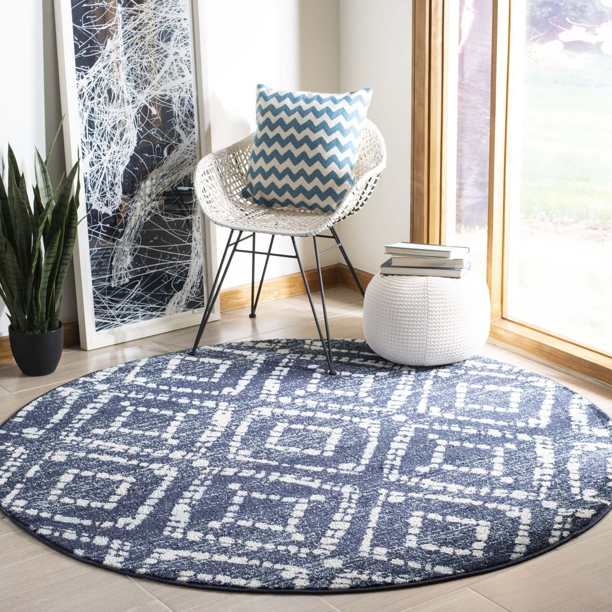 Safavieh Adirondack 131 Rug, Blue, ADR131 - Navy / Ivory