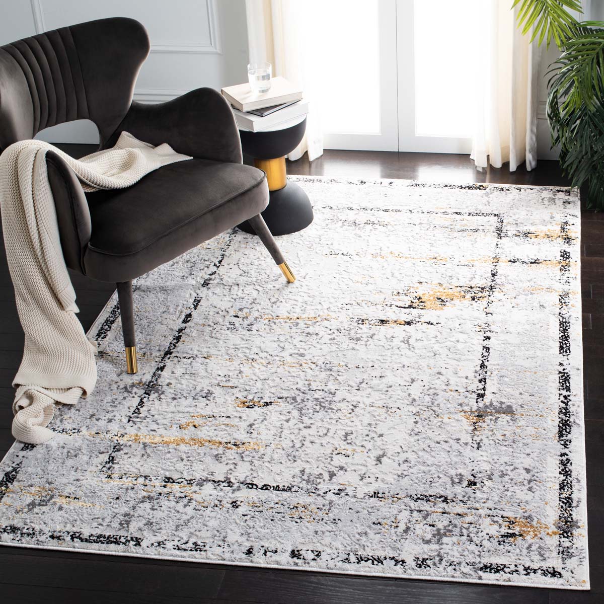 Safavieh AMELIA 207 Rug, ALA207 - GREY / GOLD