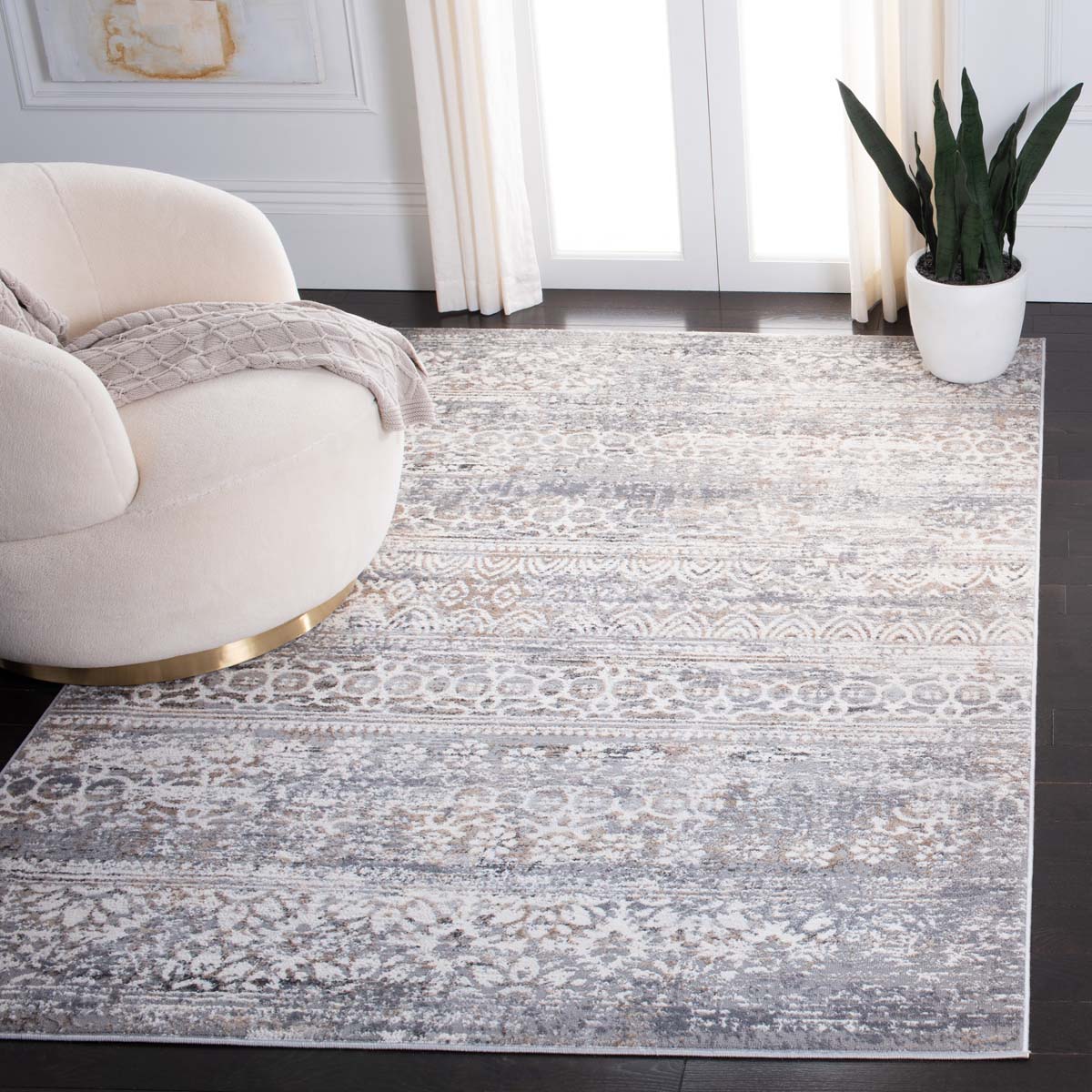 Safavieh AMELIA 484 Rug, ALA484 - GREY / GOLD