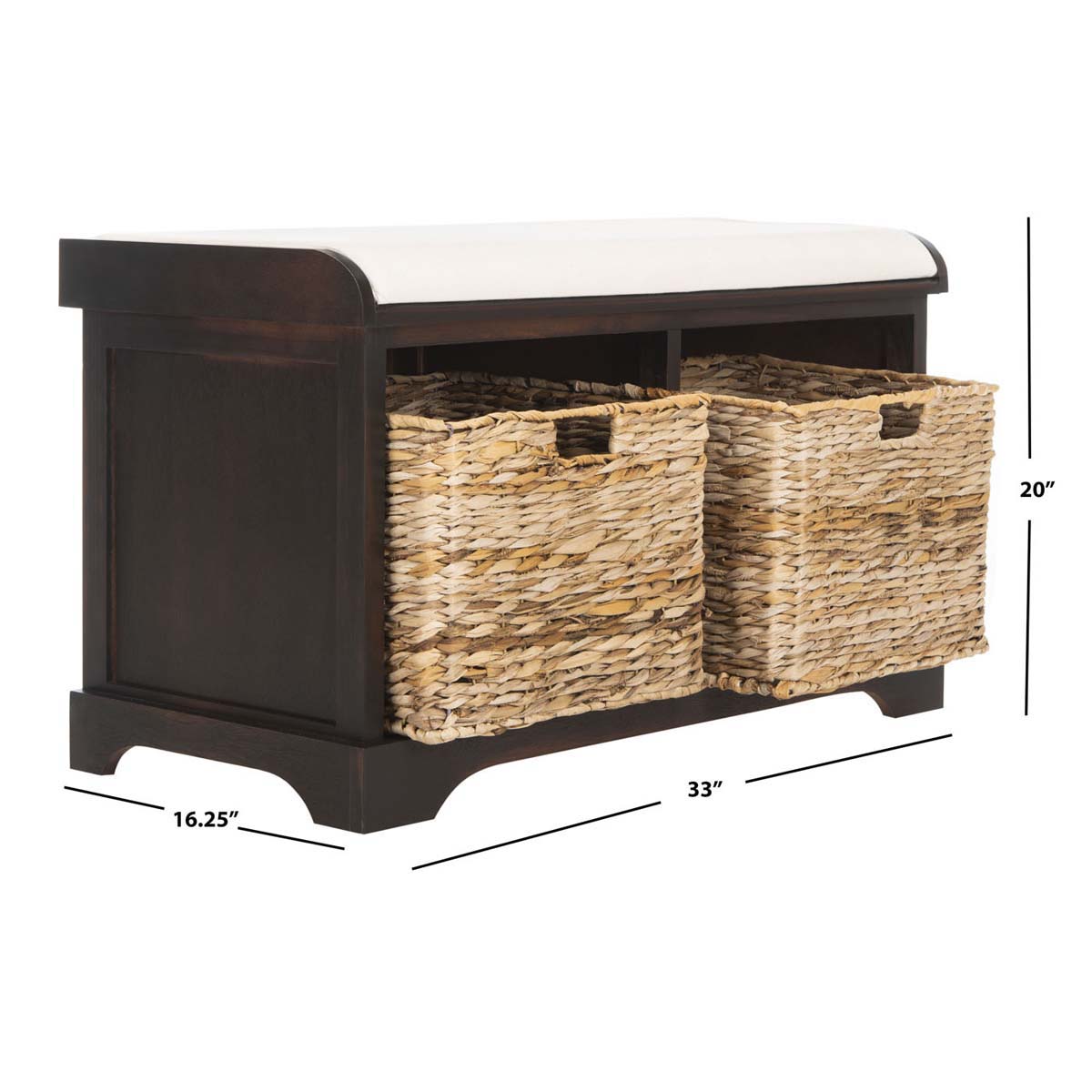 Safavieh Freddy Wicker Storage Bench , AMH5736 - Brown