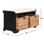 Safavieh Freddy Wicker Storage Bench , AMH5736 - Distressed Black