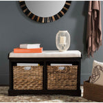 Safavieh Freddy Wicker Storage Bench , AMH5736 - Distressed Black