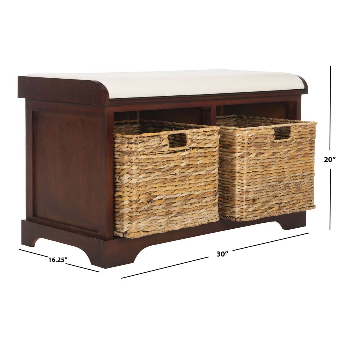 Safavieh Freddy Wicker Storage Bench , AMH5736 - Cherry