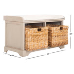 Safavieh Freddy Wicker Storage Bench , AMH5736 - Vintage Grey