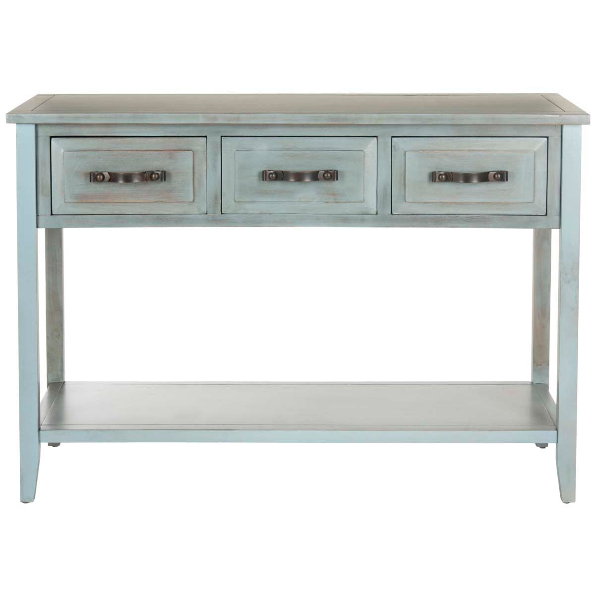 Safavieh Aiden 3 Drawer Console Table , AMH6502 - Barn Blue