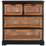 Safavieh Jackson 4 Drawer Storage Unit , AMH6504 - Antique Black/Cane Drawers