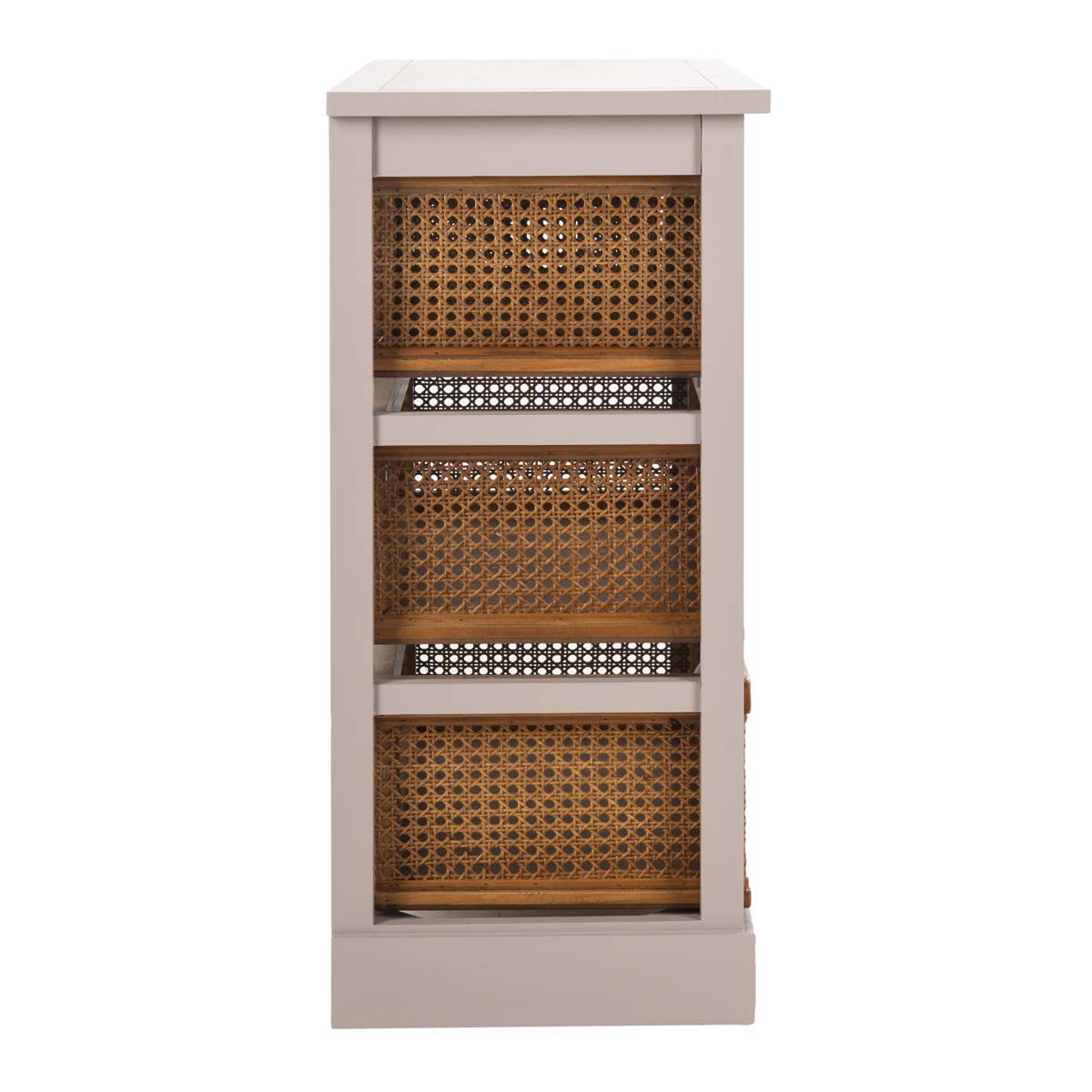 Safavieh Jackson 4 Drawer Storage Unit , AMH6504 - Quartz Grey/Cane Drawers