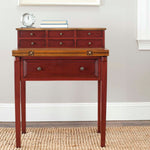 Safavieh Abigail 7 Drawer Fold Down Desk , AMH6520 - Cherry/Honey Oak