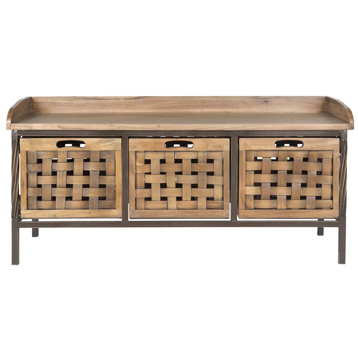 Safavieh Isaac 3 Drawer Wooden Storage Bench , AMH6530 - Oak