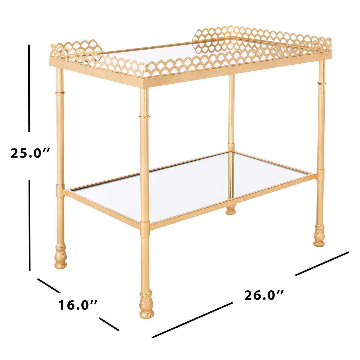 Safavieh Couture Eryn 2 Shelf Gold Leaf Table - Gold