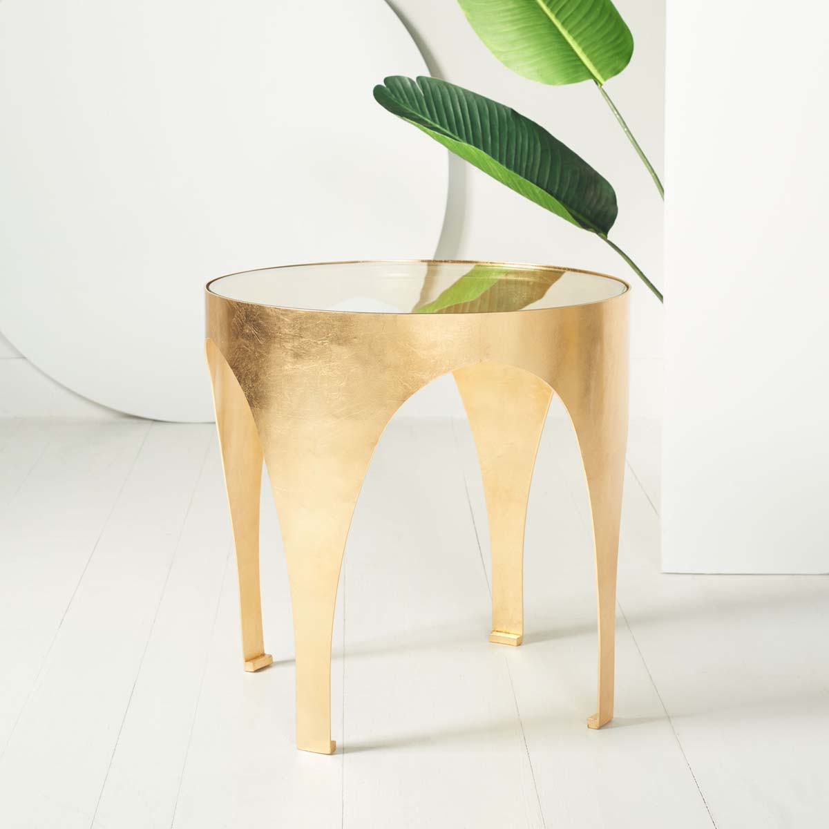 Safavieh Couture Lillia Gold Leaf Accent Table - Gold