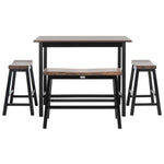 Safavieh Ronin 4 Pc Set Pub Table , AMH8503 - Black/Brown