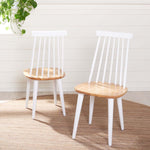 Safavieh Burris 17''H Spindle Side Chair (Set of 2), AMH8511 - White / Natural