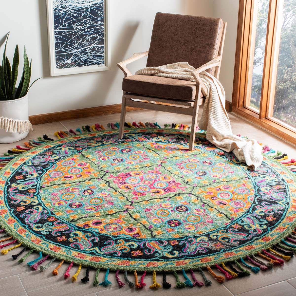 Safavieh Aspen 114 Rug, APN114 - Light Green / Black