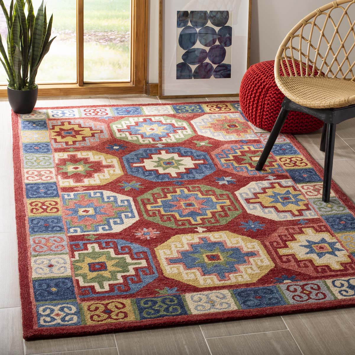 Safavieh Aspen 802 Rug, APN802 - Red / Blue