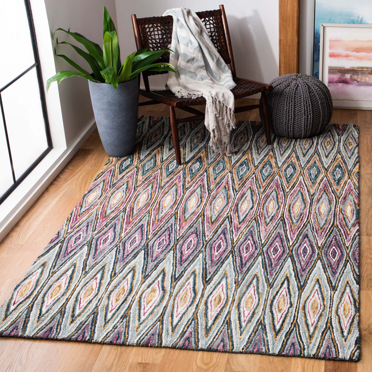 Safavieh Aspen 805 Rug, APN805 - Blue / Pink