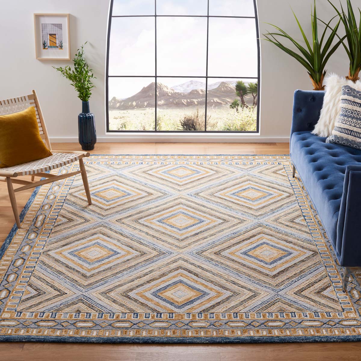 Safavieh Aspen 809 Rug, APN809 - Navy / Gold