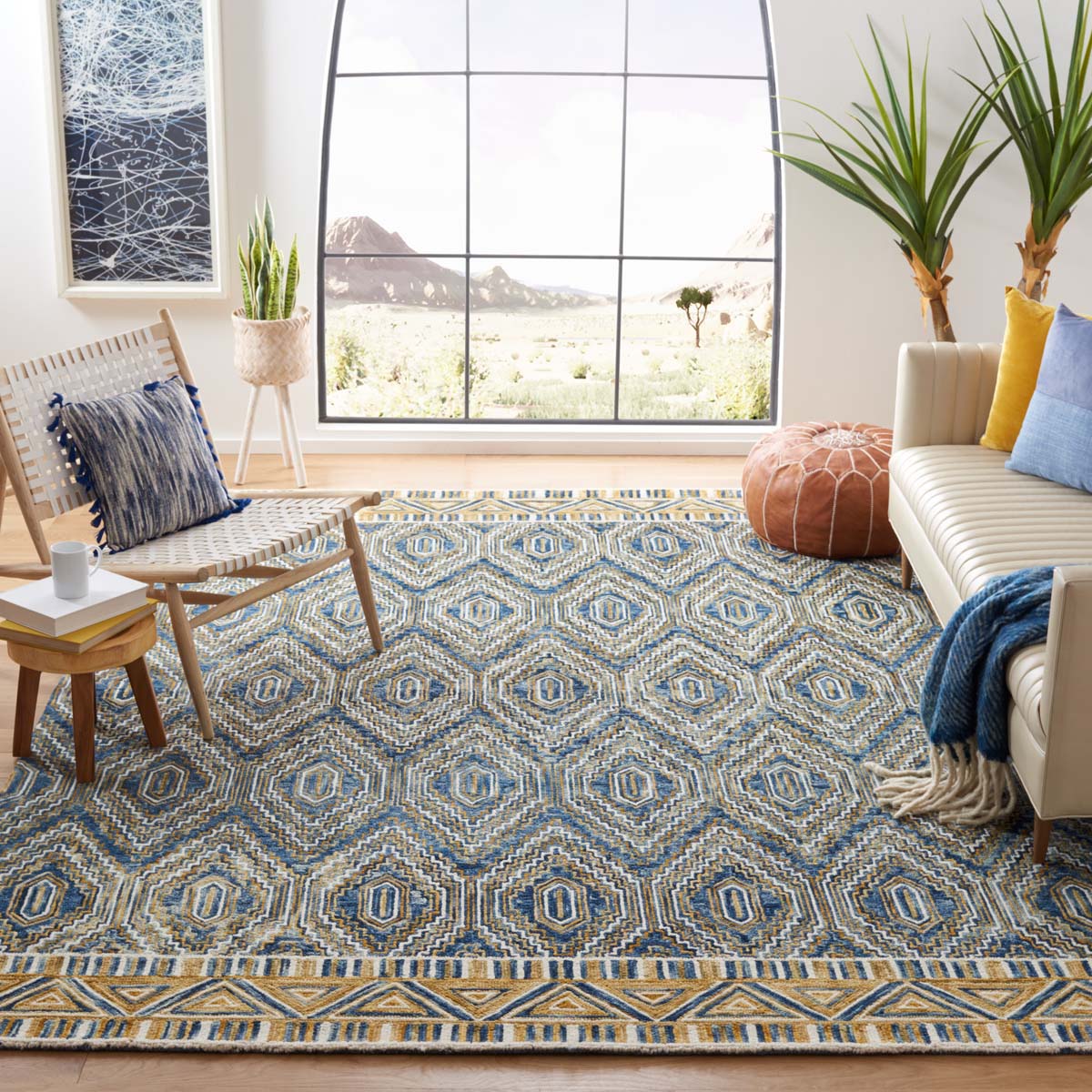 Safavieh Aspen 822 Rug, APN822 - Blue / Gold