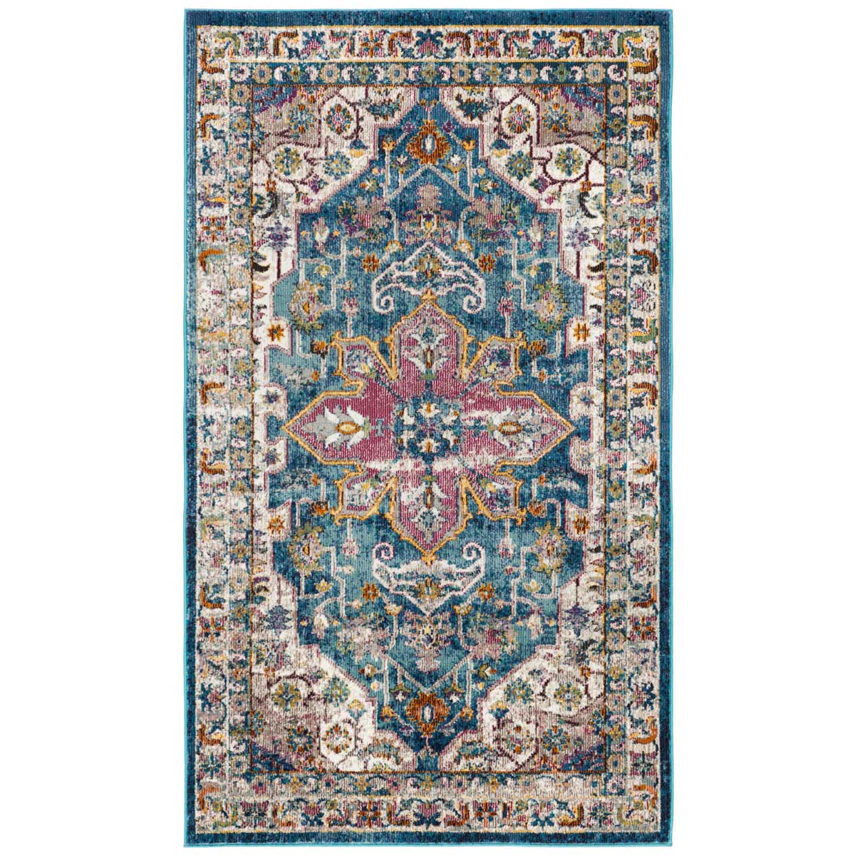 Safavieh Aria 160 Rug, ARA160 - Blue / Creme