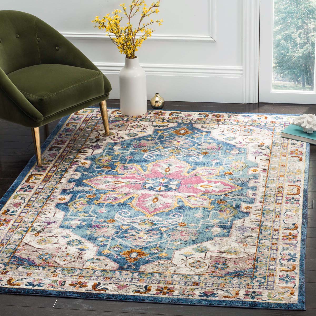 Safavieh Aria 160 Rug, ARA160 - Blue / Creme