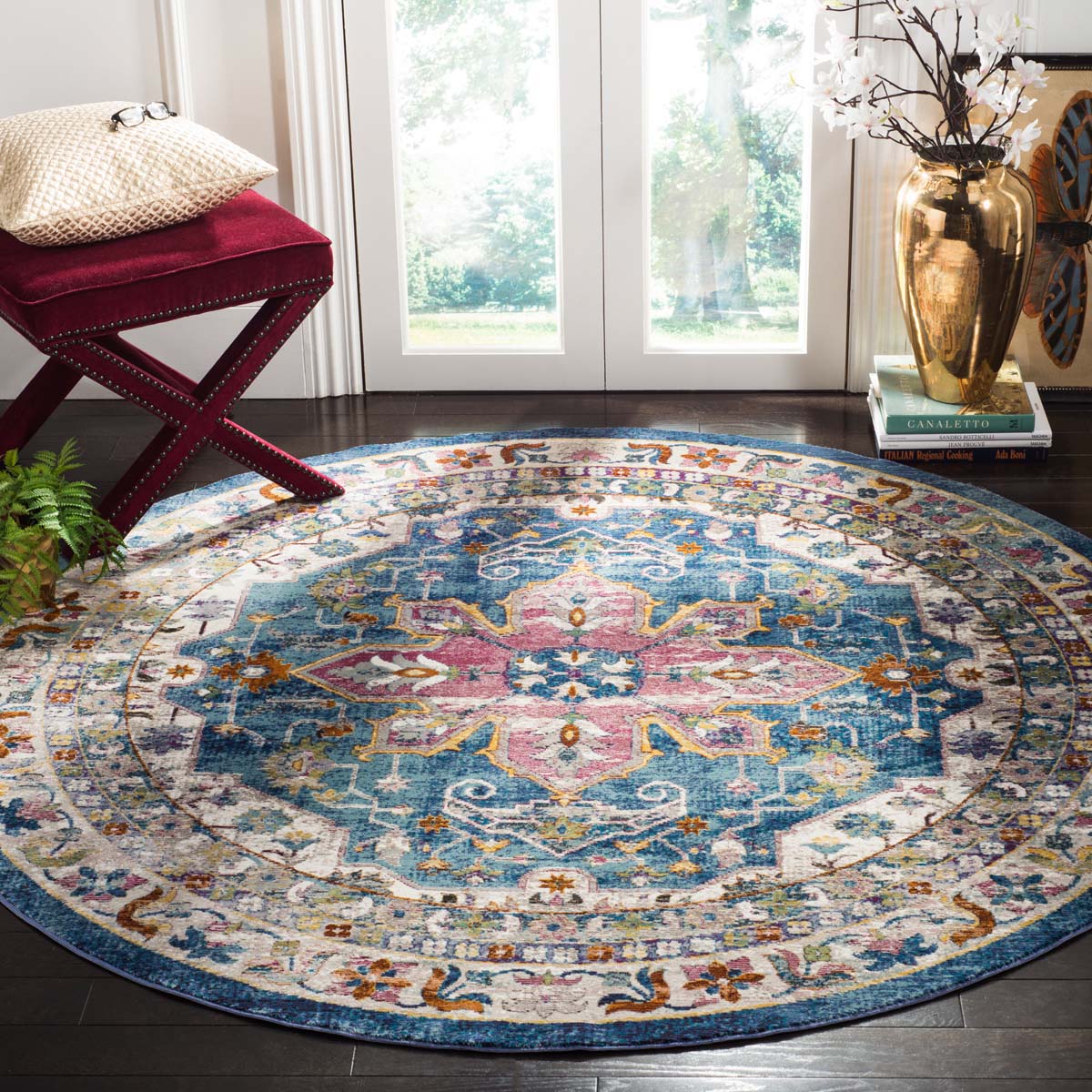 Safavieh Aria 160 Rug, ARA160 - Blue / Creme